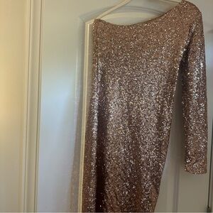Elegant Sequin Dress in Rose Gold